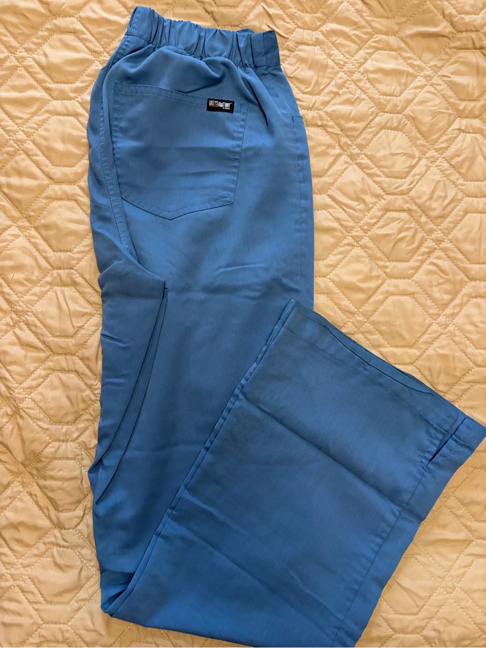 Grey's Anatomy Women's Blue Elastic Waist Scrub bottoms